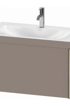 Best Price Duravit XViu 31" x 20" x 19" One Drawer C-Bonded Wall-Mount Vanity Kit With One Tap Hole, Basalt (XV4610OB143C)