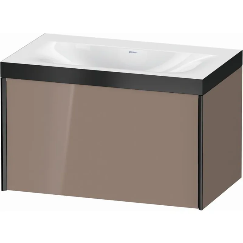 Authentic Duravit XViu 31" x 20" x 19" One Drawer C-Bonded Wall-Mount Vanity Kit Without Tap Hole, Cappuccino (XV4610NB286P)