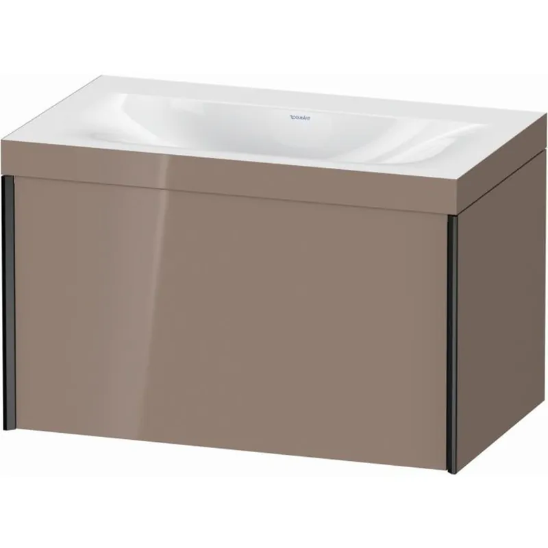 Authentic Duravit XViu 31" x 20" x 19" One Drawer C-Bonded Wall-Mount Vanity Kit Without Tap Hole, Cappuccino (XV4610NB286C)