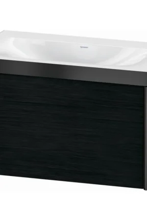 Worldwide Shipping Duravit XViu 31" x 20" x 19" One Drawer C-Bonded Wall-Mount Vanity Kit Without Tap Hole, Oak Black (XV4610NB216P)