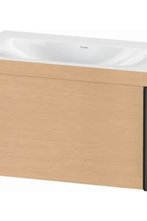 Affordable Duravit XViu 31" x 20" x 19" One Drawer C-Bonded Wall-Mount Vanity Kit Without Tap Hole, Brushed Oak (XV4610NB212C)