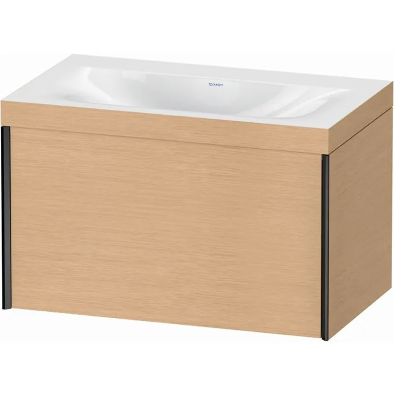Affordable Duravit XViu 31" x 20" x 19" One Drawer C-Bonded Wall-Mount Vanity Kit Without Tap Hole, Brushed Oak (XV4610NB212C)