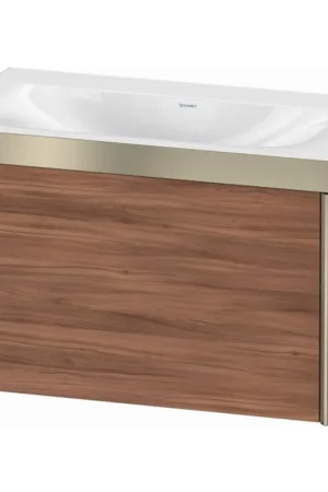 Direct From Factory Duravit XViu 31" x 20" x 19" One Drawer C-Bonded Wall-Mount Vanity Kit Without Tap Hole, Walnut (XV4610NB179P)