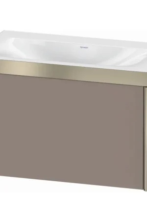 Authentic Duravit XViu 31" x 20" x 19" One Drawer C-Bonded Wall-Mount Vanity Kit Without Tap Hole, Basalt (XV4610NB143P)
