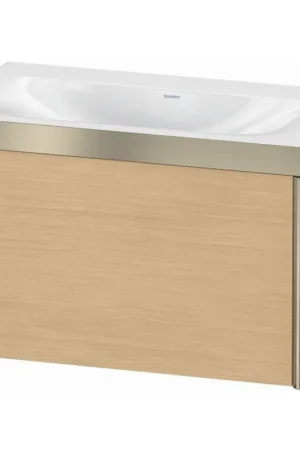Direct From Manufacturer Duravit XViu 31" x 20" x 19" One Drawer C-Bonded Wall-Mount Vanity Kit Without Tap Hole, Natural Oak (XV4610NB130P)