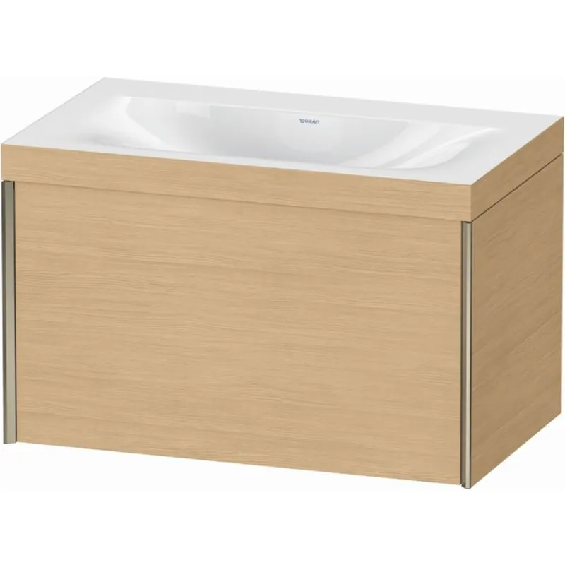 Big Sale Duravit XViu 31" x 20" x 19" One Drawer C-Bonded Wall-Mount Vanity Kit Without Tap Hole, Natural Oak (XV4610NB130C)