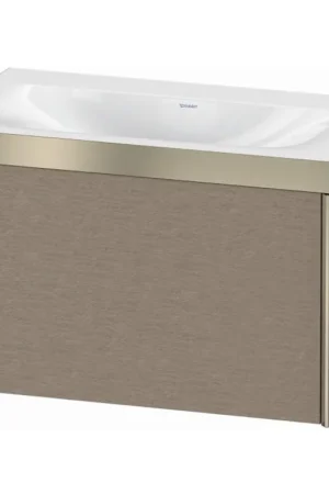 Crafted Duravit XViu 31" x 20" x 19" One Drawer C-Bonded Wall-Mount Vanity Kit Without Tap Hole, Cashmere Oak (XV4610NB111P)