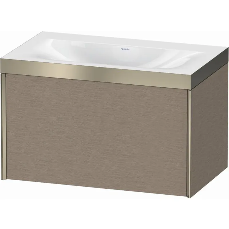 Crafted Duravit XViu 31" x 20" x 19" One Drawer C-Bonded Wall-Mount Vanity Kit Without Tap Hole, Cashmere Oak (XV4610NB111P)