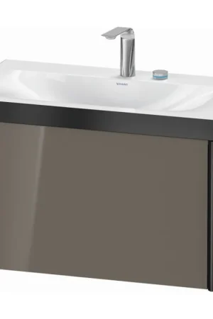 Buy Direct Duravit XViu 31" x 20" x 19" One Drawer C-Bonded Wall-Mount Vanity Kit With Two Tap Holes, Flannel Gray (XV4610EB289P)