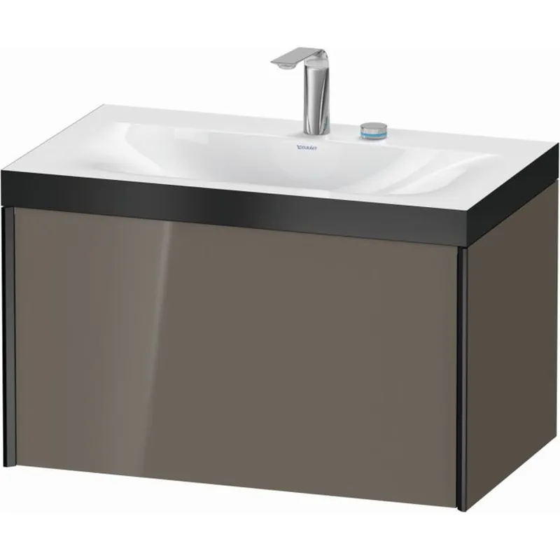 Buy Direct Duravit XViu 31" x 20" x 19" One Drawer C-Bonded Wall-Mount Vanity Kit With Two Tap Holes, Flannel Gray (XV4610EB289P)