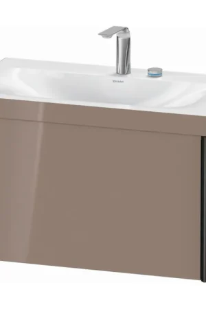 Direct From Factory Duravit XViu 31" x 20" x 19" One Drawer C-Bonded Wall-Mount Vanity Kit With Two Tap Holes, Cappuccino (XV4610EB286C)