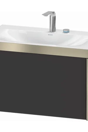 Worldwide Shipping Duravit XViu 31" x 20" x 19" One Drawer C-Bonded Wall-Mount Vanity Kit With Two Tap Holes, Graphite (XV4610EB180P)