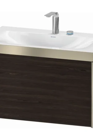 Don’t Miss Out Duravit XViu 31" x 20" x 19" One Drawer C-Bonded Wall-Mount Vanity Kit With Two Tap Holes, Walnut Brushed (XV4610EB169P)