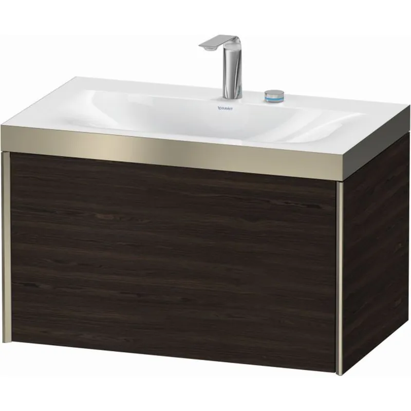 Don’t Miss Out Duravit XViu 31" x 20" x 19" One Drawer C-Bonded Wall-Mount Vanity Kit With Two Tap Holes, Walnut Brushed (XV4610EB169P)