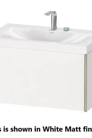 Worldwide Shipping Duravit XViu 31" x 20" x 19" One Drawer C-Bonded Wall-Mount Vanity Kit With Two Tap Holes, Oak Black (XV4610EB116P)