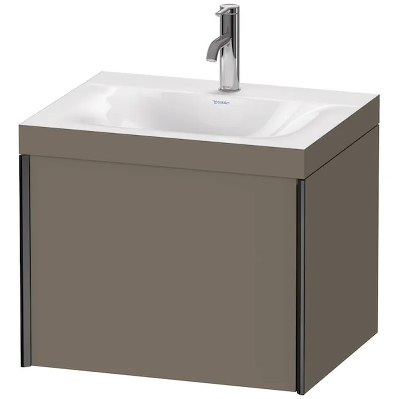 Affordable Duravit XViu 24" x 20" x 19" One Drawer C-Bonded Wall-Mount Vanity Kit With One Tap Hole, Flannel Gray (XV4609OB290C)