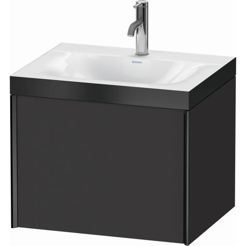 Don’t Miss Out Duravit XViu 24" x 20" x 19" One Drawer C-Bonded Wall-Mount Vanity Kit With One Tap Hole, Graphite (XV4609OB280P)