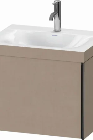 Budget Duravit XViu 24" x 20" x 19" One Drawer C-Bonded Wall-Mount Vanity Kit With One Tap Hole, Linen (XV4609OB275C)