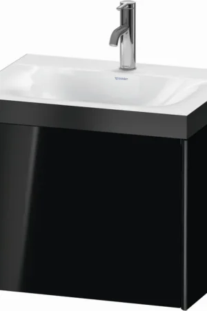 Clearance Duravit XViu 24" x 20" x 19" One Drawer C-Bonded Wall-Mount Vanity Kit With One Tap Hole, Black (XV4609OB240P)