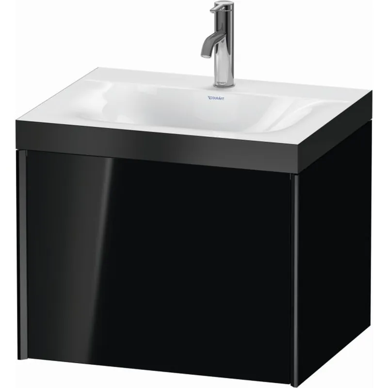 Clearance Duravit XViu 24" x 20" x 19" One Drawer C-Bonded Wall-Mount Vanity Kit With One Tap Hole, Black (XV4609OB240P)