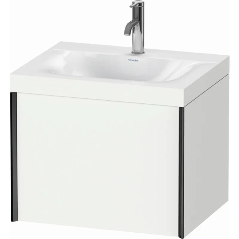 Bargain Duravit XViu 24" x 20" x 19" One Drawer C-Bonded Wall-Mount Vanity Kit With One Tap Hole, White (XV4609OB218C)