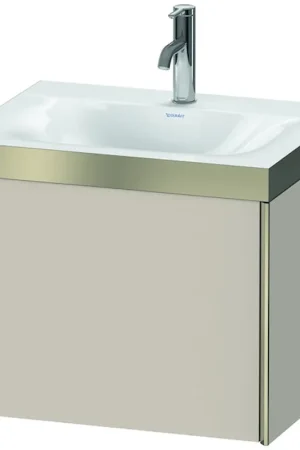 Brand New Duravit XViu 24" x 20" x 19" One Drawer C-Bonded Wall-Mount Vanity Kit With One Tap Hole, Taupe (XV4609OB191P)