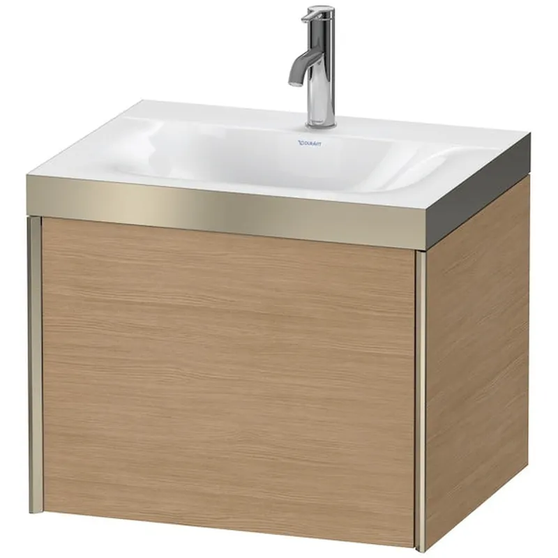 Buy Today Duravit XViu 24" x 20" x 19" One Drawer C-Bonded Wall-Mount Vanity Kit With One Tap Hole, European Oak (XV4609OB152P)