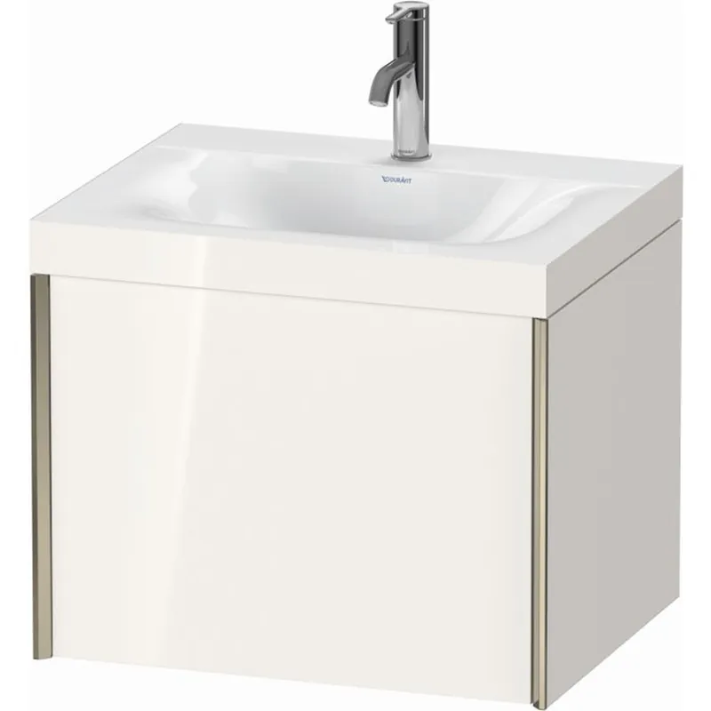 Budget Duravit XViu 24" x 20" x 19" One Drawer C-Bonded Wall-Mount Vanity Kit With One Tap Hole, White (XV4609OB122C)