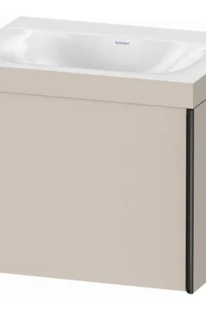 Crafted Duravit XViu 24" x 20" x 19" One Drawer C-Bonded Wall-Mount Vanity Kit Without Tap Hole, Taupe (XV4609NB291C)