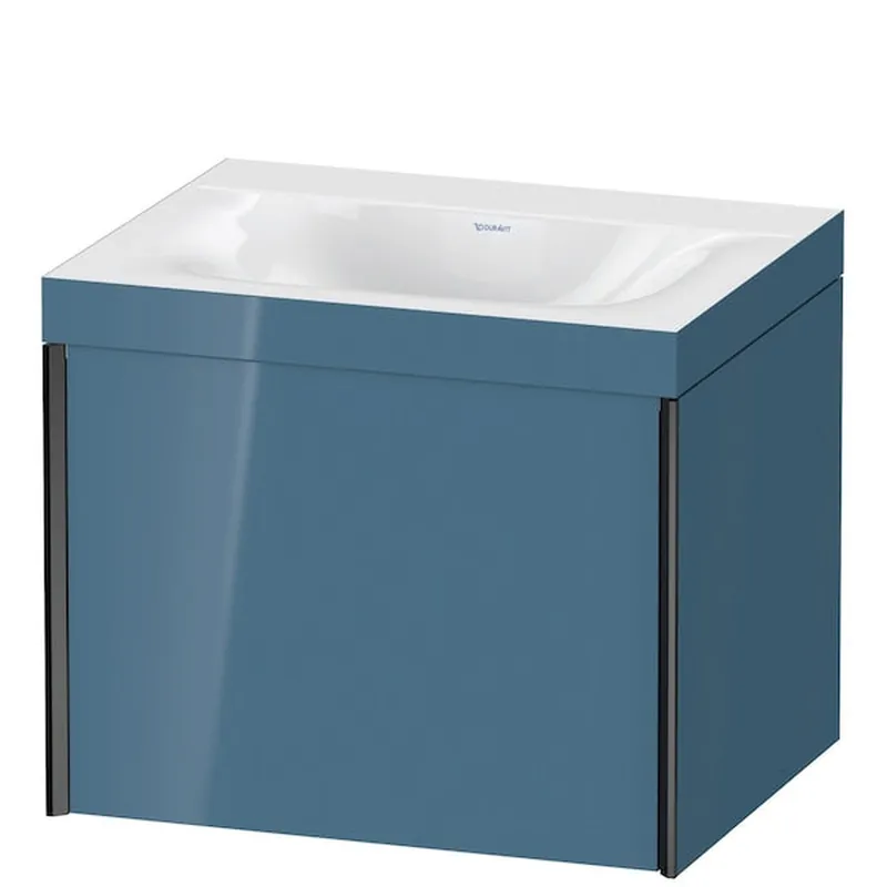 Big Sale Duravit XViu 24" x 20" x 19" One Drawer C-Bonded Wall-Mount Vanity Kit Without Tap Hole, Stone Blue (XV4609NB247C)