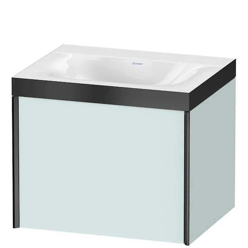 Clearance Duravit XViu 24" x 20" x 19" One Drawer C-Bonded Wall-Mount Vanity Kit Without Tap Hole, Light Blue (XV4609NB209P)