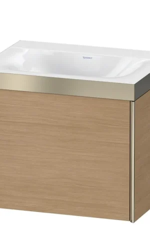 Cheap Duravit XViu 24" x 20" x 19" One Drawer C-Bonded Wall-Mount Vanity Kit Without Tap Hole, European Oak (XV4609NB152P)