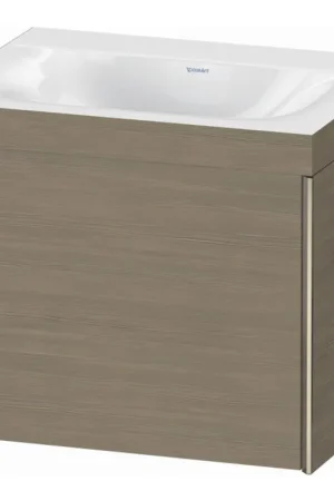 Buy Today Duravit XViu 24" x 20" x 19" One Drawer C-Bonded Wall-Mount Vanity Kit Without Tap Hole, Oak Terra (XV4609NB135C)