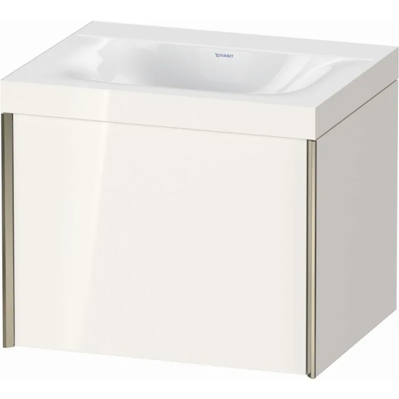 Certified Duravit XViu 24" x 20" x 19" One Drawer C-Bonded Wall-Mount Vanity Kit Without Tap Hole, White (XV4609NB122C)