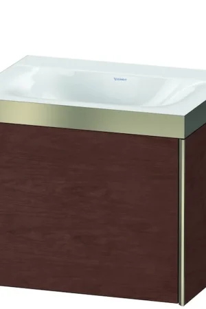 Direct From Manufacturer Duravit XViu 24" x 20" x 19" One Drawer C-Bonded Wall-Mount Vanity Kit Without Tap Hole, American Walnut (XV4609NB113P)