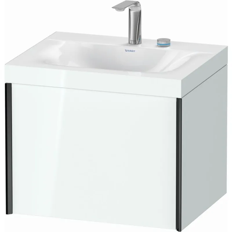 Buy Direct Duravit XViu 24" x 20" x 19" One Drawer C-Bonded Wall-Mount Vanity Kit With Two Tap Holes, White (XV4609EB285C)