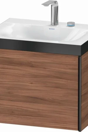Brand New Duravit XViu 24" x 20" x 19" One Drawer C-Bonded Wall-Mount Vanity Kit With Two Tap Holes, Walnut (XV4609EB279P)