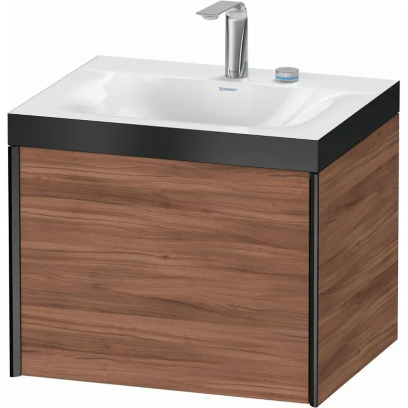 Brand New Duravit XViu 24" x 20" x 19" One Drawer C-Bonded Wall-Mount Vanity Kit With Two Tap Holes, Walnut (XV4609EB279P)