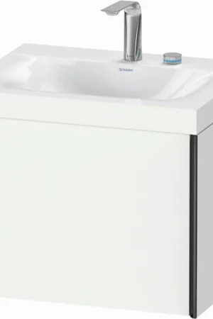 Certified Duravit XViu 24" x 20" x 19" One Drawer C-Bonded Wall-Mount Vanity Kit With Two Tap Holes, White (XV4609EB218C)