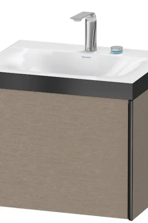Budget Duravit XViu 24" x 20" x 19" One Drawer C-Bonded Wall-Mount Vanity Kit With Two Tap Holes, Cashmere Oak (XV4609EB211P)