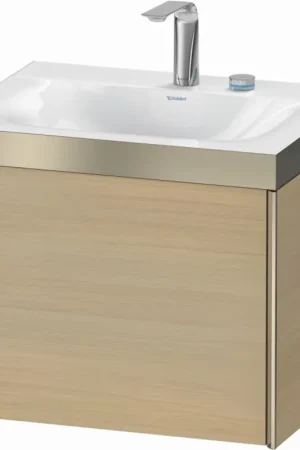Best Choice Duravit XViu 24" x 20" x 19" One Drawer C-Bonded Wall-Mount Vanity Kit With Two Tap Holes, Mediterranean Oak (XV4609EB171P)