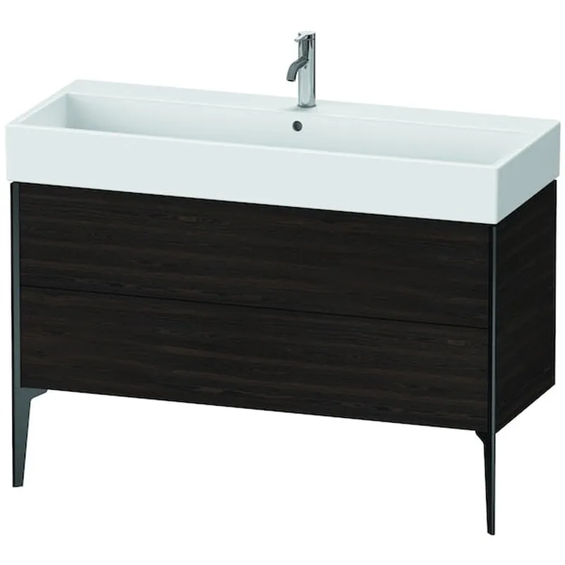 Certified Duravit Xviu 47" x 19" x 18" Two Drawer Floorstanding Vanity Unit, Brushed Walnut Real Wood Veneer (XV45380B269)