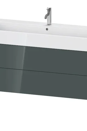 Discount Duravit Xviu 47" x 19" x 18" Two Drawer Floorstanding Vanity Unit, Dolomiti Grey High Gloss Lacquer (XV45380B238)