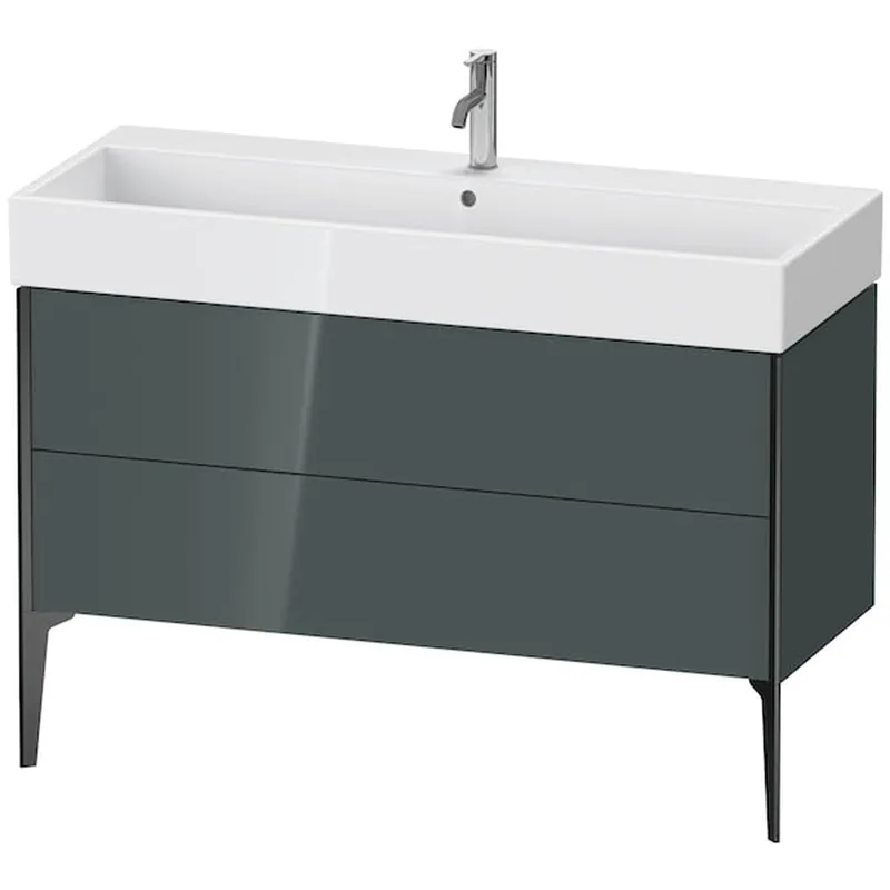 Discount Duravit Xviu 47" x 19" x 18" Two Drawer Floorstanding Vanity Unit, Dolomiti Grey High Gloss Lacquer (XV45380B238)