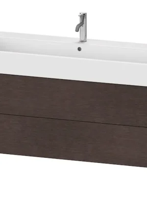 Certified Duravit Xviu 47" x 19" x 18" Two Drawer Floorstanding Vanity Unit, Brushed Dark Oak Real Wood Veneer (XV45380B172)