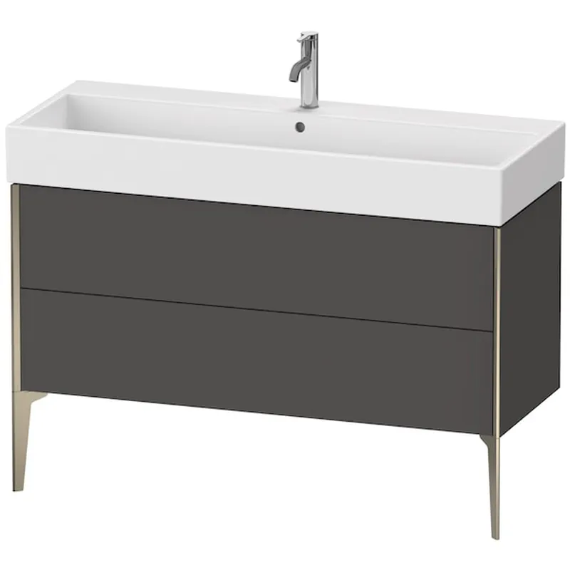 Deal Duravit Xviu 47" x 19" x 18" Two Drawer Floorstanding Vanity Unit, Graphite Matt (XV45380B149)