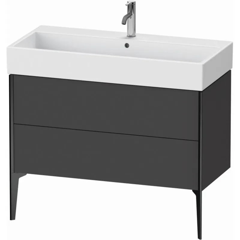 Direct From Factory Duravit Xviu 39" x 19" x 18" Two Drawer Floorstanding Vanity Unit, Graphite Matt (XV45370B249)