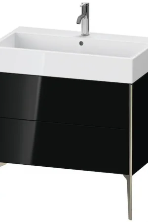 Direct From Manufacturer Duravit Xviu 31" x 19" x 18" Two Drawer Floorstanding Vanity Unit, Black High Gloss Lacquer (XV45360B140)
