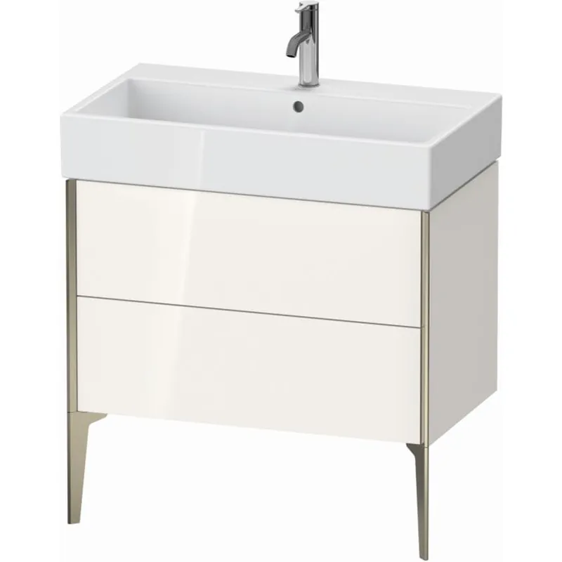 Clearance Duravit Xviu 31" x 19" x 18" Two Drawer Floorstanding Vanity Unit, White High Gloss (XV45360B122)