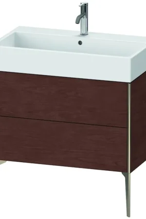 Crafted Duravit Xviu 31" x 19" x 18" Two Drawer Floorstanding Vanity Unit, American Walnut (XV45360B113)